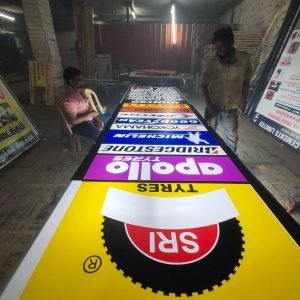 Sticker Cutting Backlit Board with Tyre Brand Logos