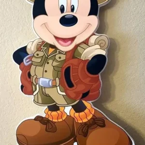 Explorer cartoon character cutout with custom name Wyatt for kids party or room decor