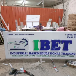 IBET Industrial Based Educational Training name board with logo and services